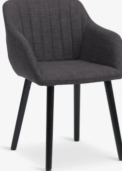 ADSLEVSilla de comedor ADSLEV tela gris antracita/negro