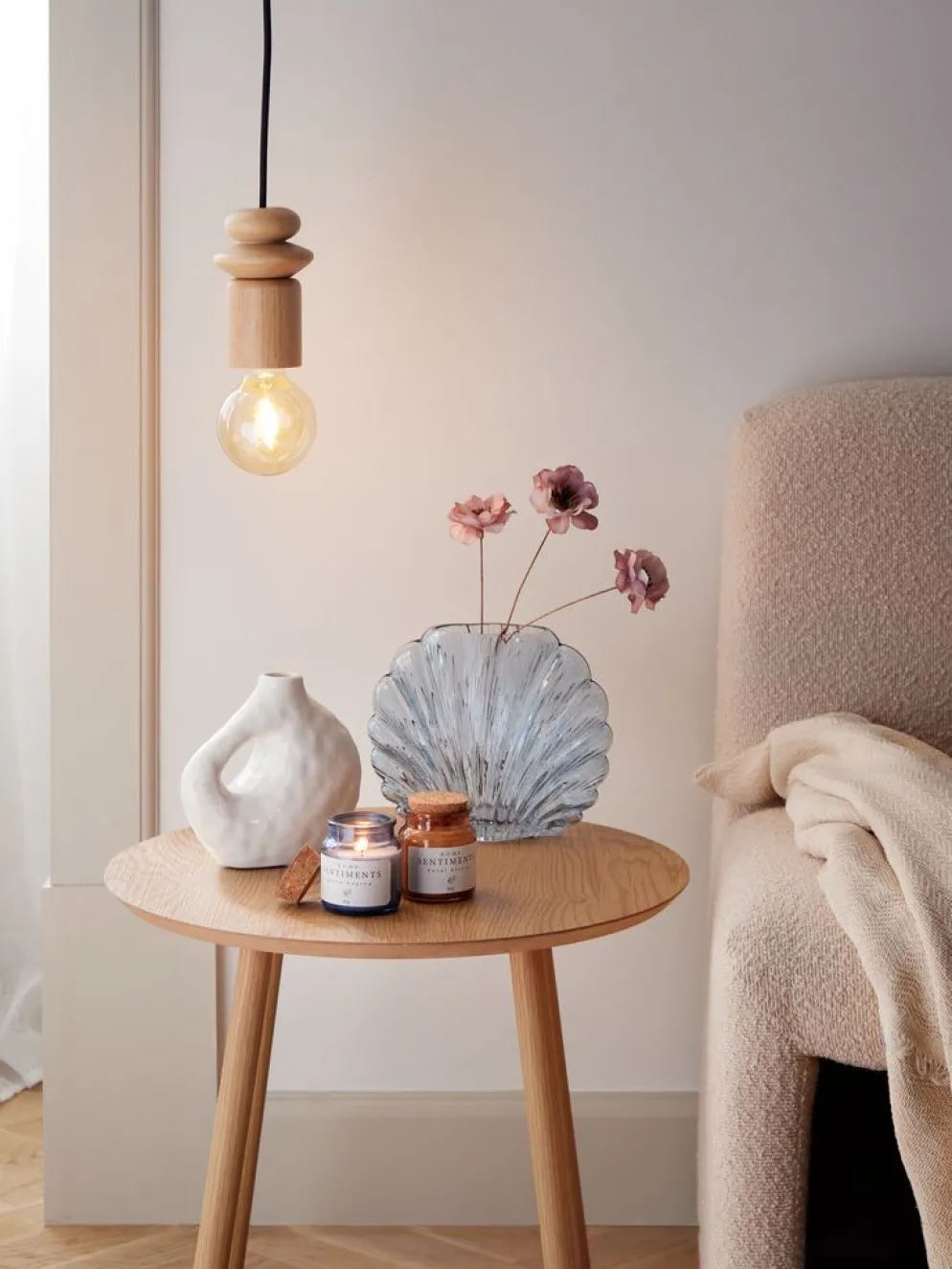 ASMINDLámpara de techo ASMIND Ø8xA13cm madera