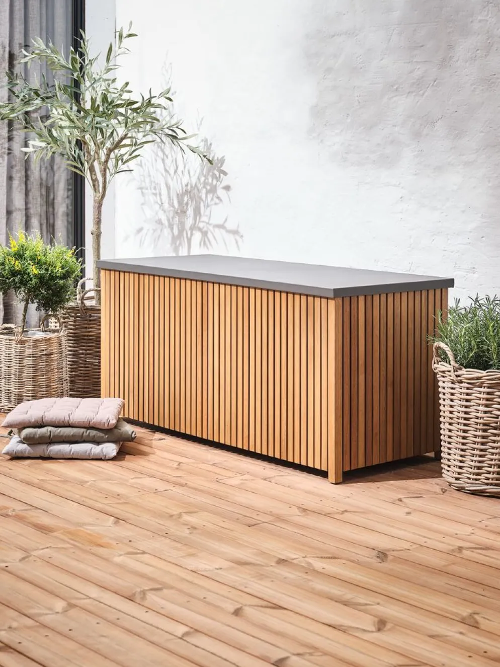 BEDERBaúl para guardar cojines BEDER A133xA61xP54 madera dura