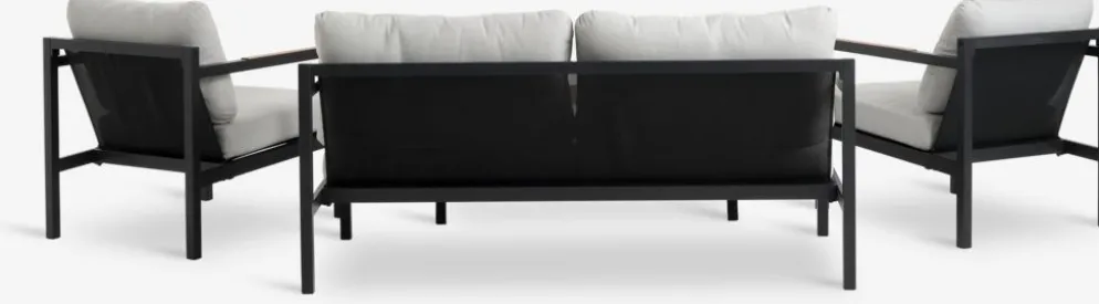 BEJSTRUPConjunto muebles jardín BEJSTRUP 4 plazas gris