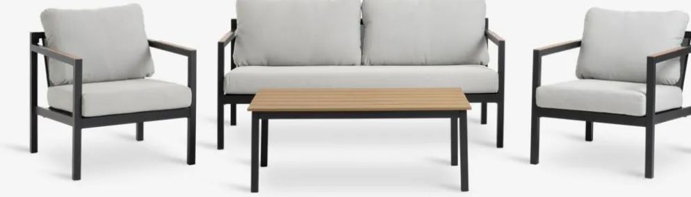 BEJSTRUPConjunto muebles jardín BEJSTRUP 4 plazas gris