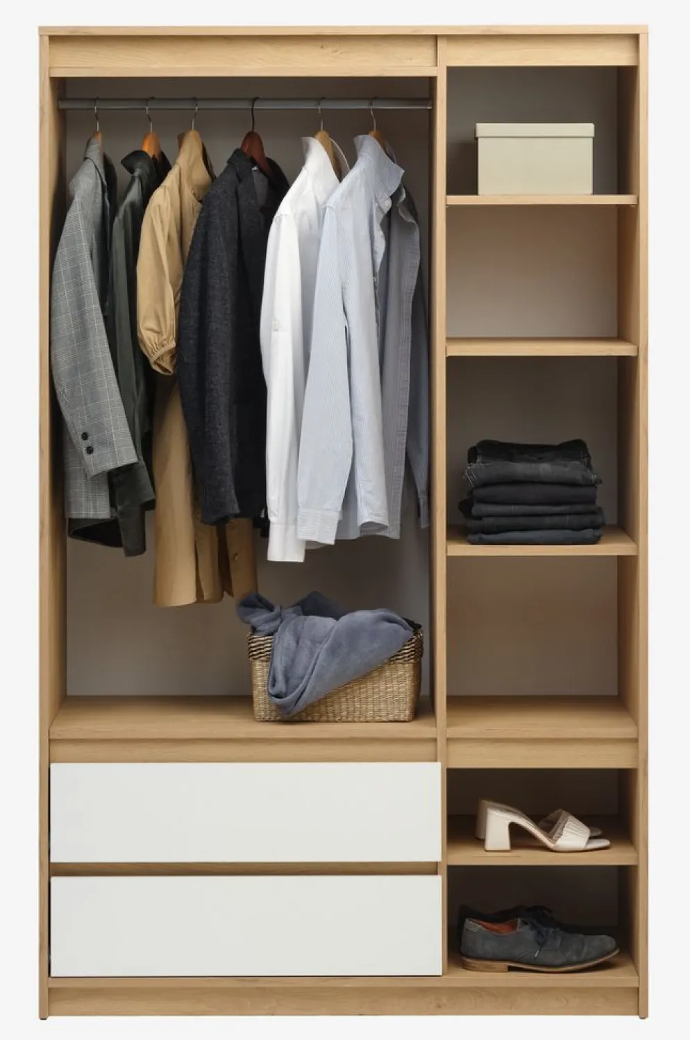 BILLUNDArmario BILLUND 119x193 blanco/color roble natural