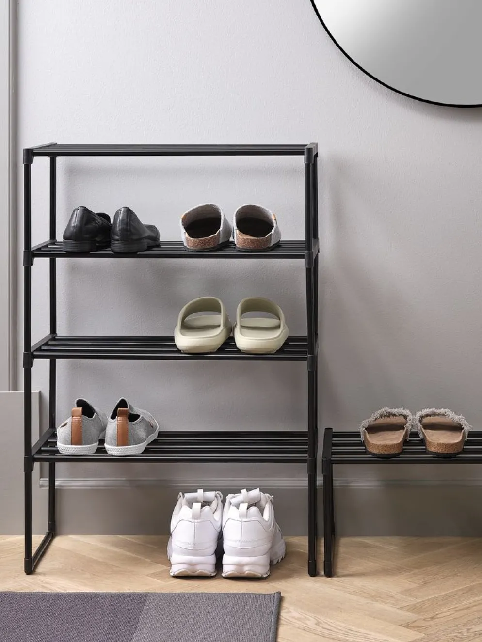 BORNHOLMZapatero BORNHOLM 4 estantes negro