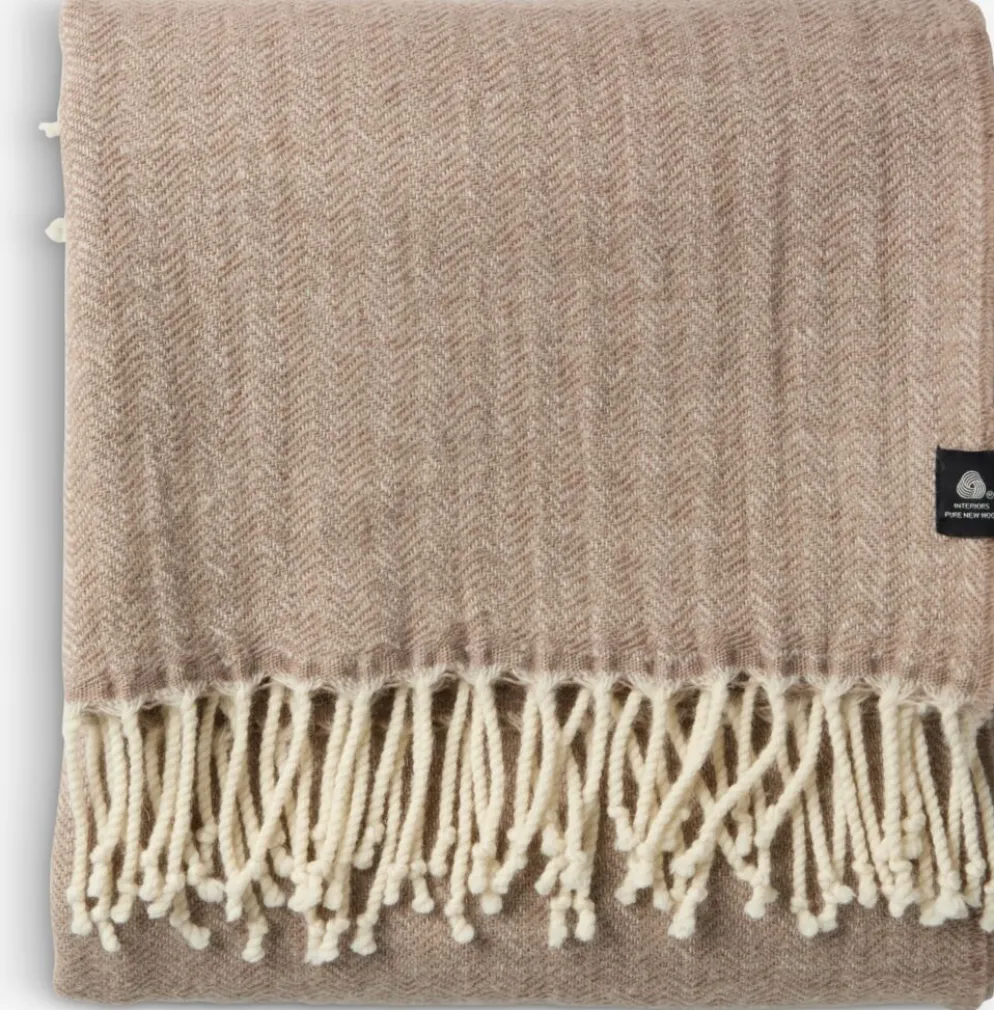 BRUNIAManta de lana BRUNIA 130x170 beis