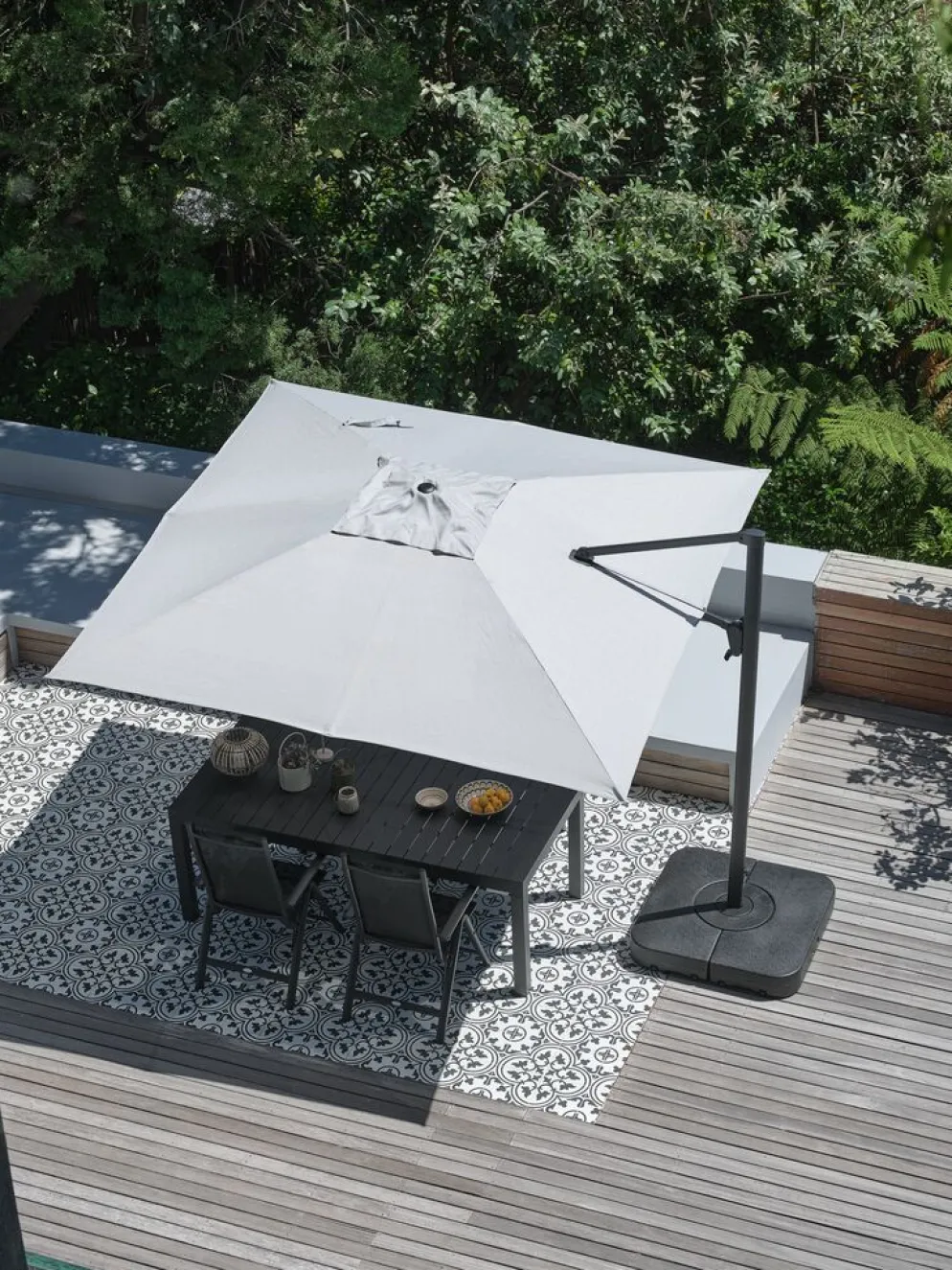 BUBERGSombrilla colgante BUBERG A300xL300 gris claro