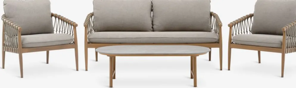 DRUMMEHOLMConjunto muebles jardín DRUMMEHOLM 5 plazas natural