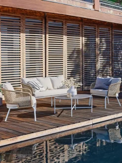 DYVIGConjunto muebles jardín DYVIG 5 plazas secado rápido blanco