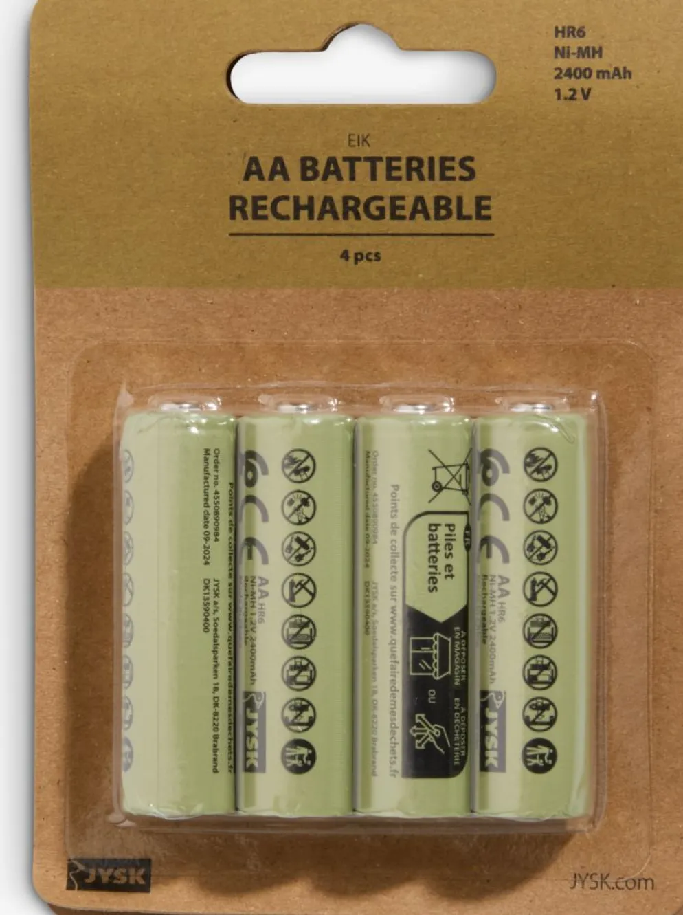 EIKPilas recargables EIK AA 4 unidades