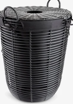 ELIFCesta para ropa ELIF Ø40xA56cm negro con tapa