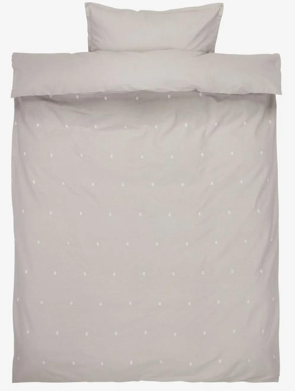 ELLIEGOLDJuego funda nórdica ELLIE 155x220 gris claro con bordado