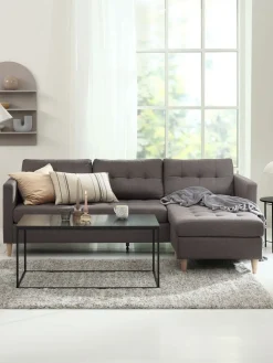 FALSLEVSofá FALSLEV chaise longue tela gris
