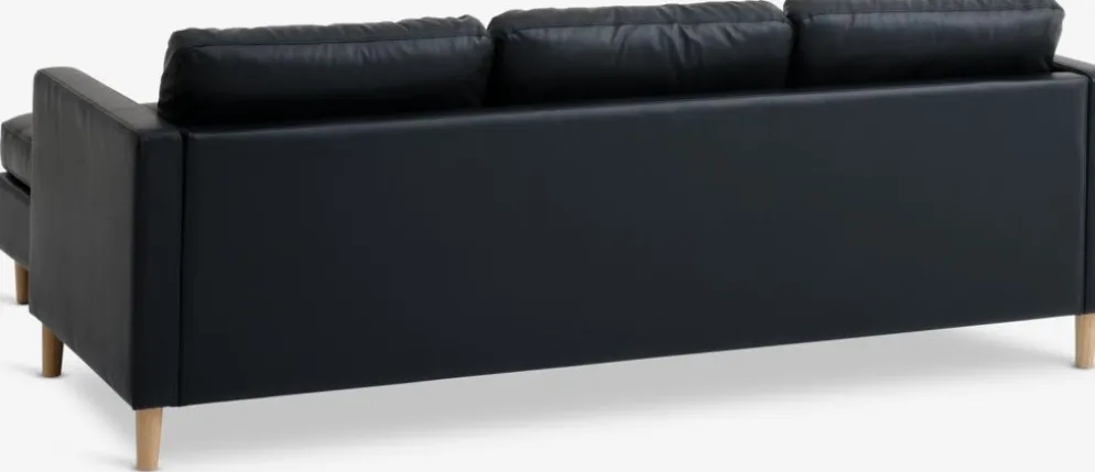 FALSLEVSofá FALSLEV chaise longue polipiel negro