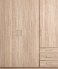 FANDRUPArmario FANDRUP 145x176 3 puertas 3 cajones color roble cl