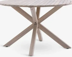 FUGLSAND + TUERNEMesa FUGLSAND Ø120 madera dura + 4 sillas TUERNE natural