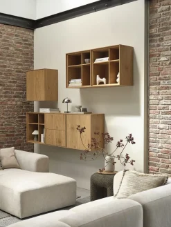 GEDSERMódulo de pared GEDSER armario color roble cálido