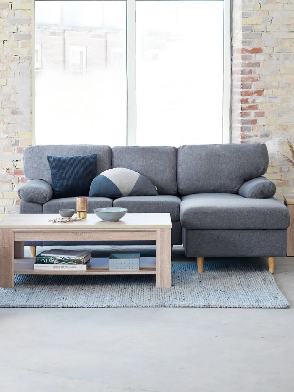 GEDVEDSofá GEDVED chaise longue gris