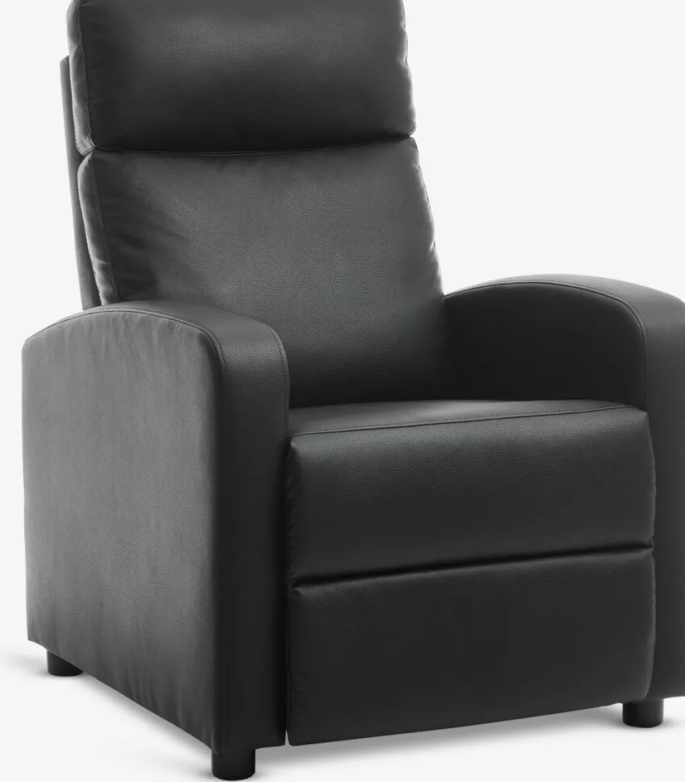 HADRUPSillón reclinable HADRUP polipiel negro