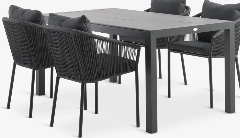 HAGEN + GILJAMesa HAGEN L160 + 4 sillas GILJA gris