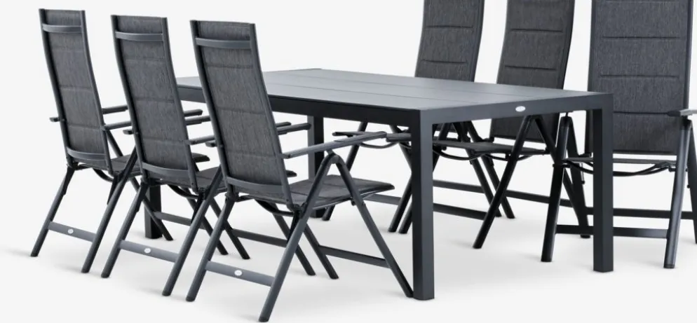 HAGEN + MYSENMesa HAGEN L214 + 4 sillas MYSEN gris