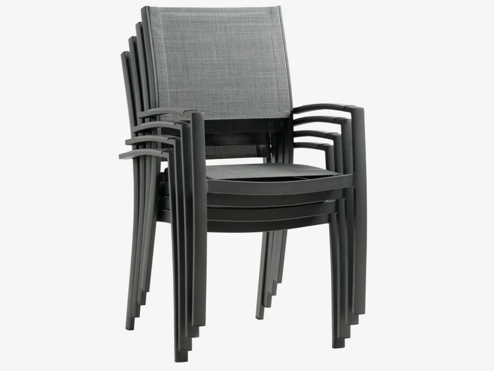 HAGEN + STRANDBYMesa HAGEN L160 + 4 sillas STRANDBY gris