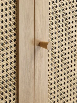 HALMSTADAparador HALMSTAD 3 puertas ratán sintético/roble cálido