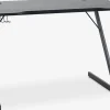HALSTEDEscritorio gaming HALSTED 60x120 portabebidas+soporte negro