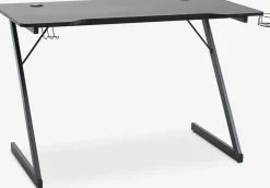 HALSTEDEscritorio gaming HALSTED 60x120 portabebidas+soporte negro