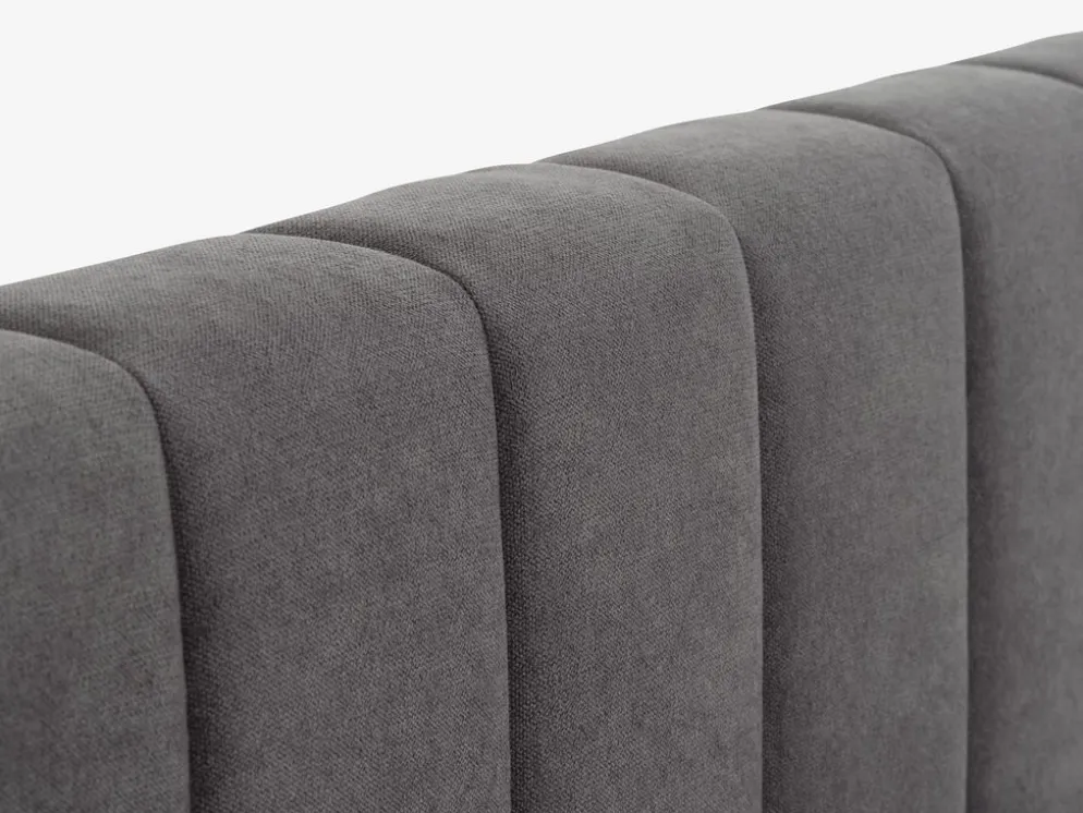HASLEVEstructura cama HASLEV con almacenaj 90x200 tela gris oscuro
