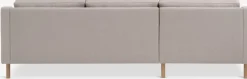 HELLERUPSofá HELLERUP chaise longue tela beis/roble natural