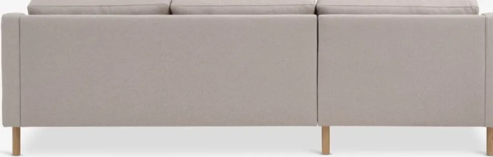 HELLERUPSofá HELLERUP chaise longue tela beis/roble natural