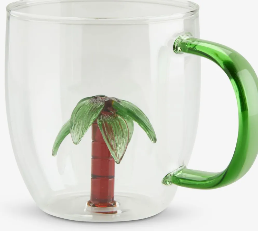 HILMERTaza HILMER Ø8xA9cm 32cl cristal con palmera