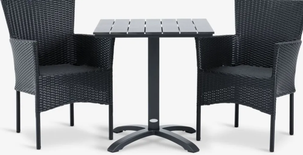 HOBRO + AIDTMesa HOBRO L70 + 2 sillas AIDT negro
