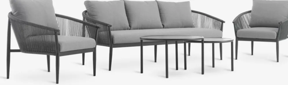 HOLMESTRANDConjunto muebles jardín HOLMESTRAND 5 plazas gris