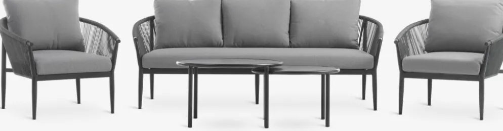 HOLMESTRANDConjunto muebles jardín HOLMESTRAND 5 plazas gris