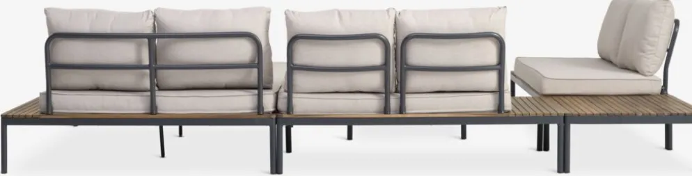 HOUConjunto jardín HOU chaise longue 6 plazas madera dura