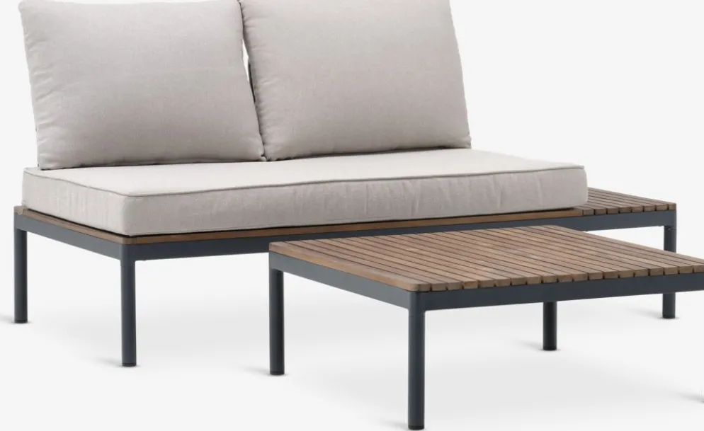 HOUConjunto muebles jardín HOU 2 plazas madera dura
