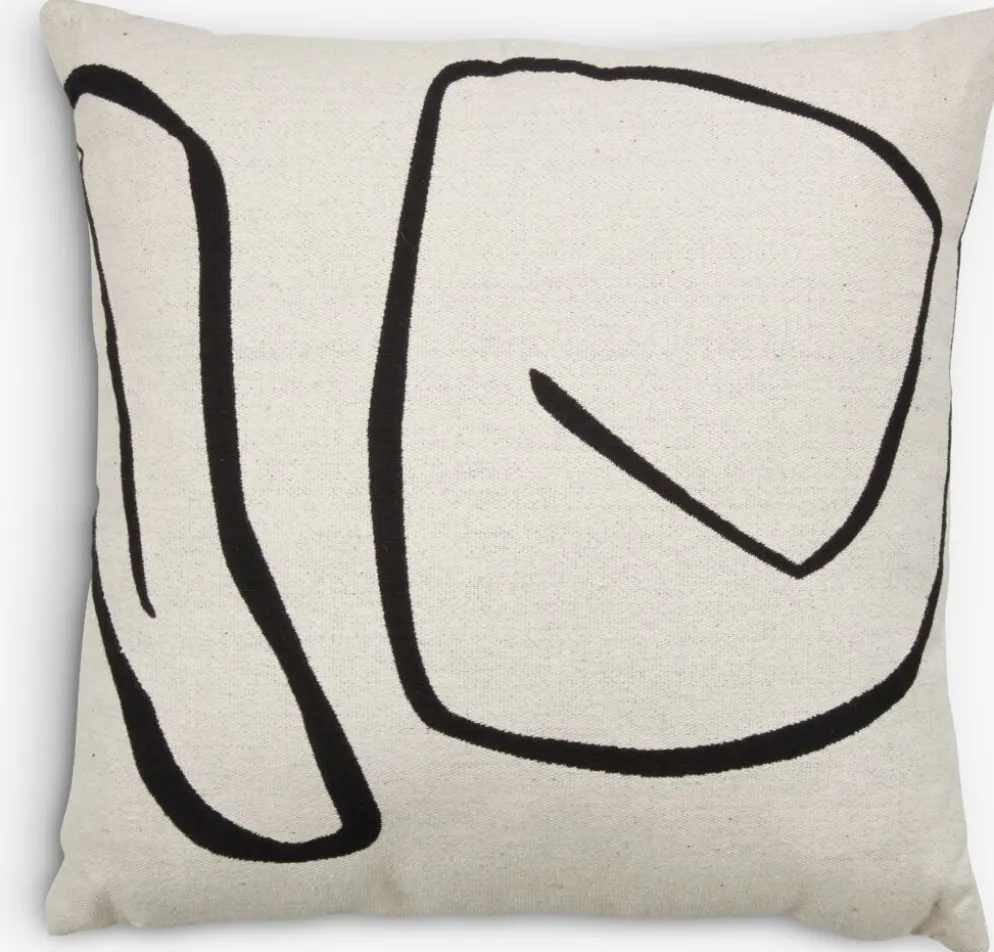 HVITVEISCojín HVITVEIS 45x45 blanco crudo/negro