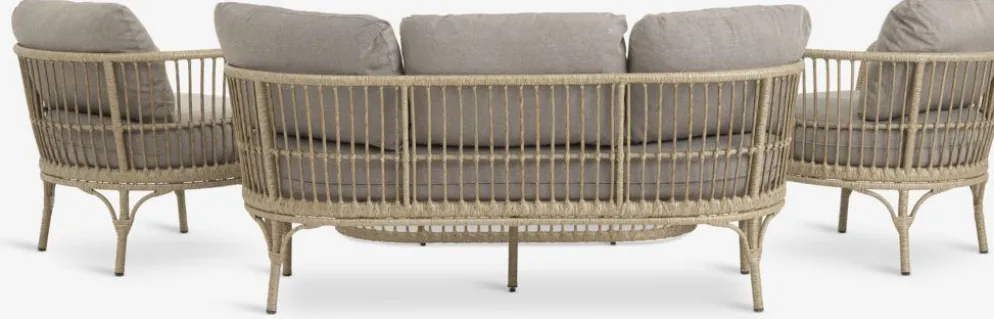 ILLERUPConjunto muebles jardín ILLERUP 4,5 plazas natural