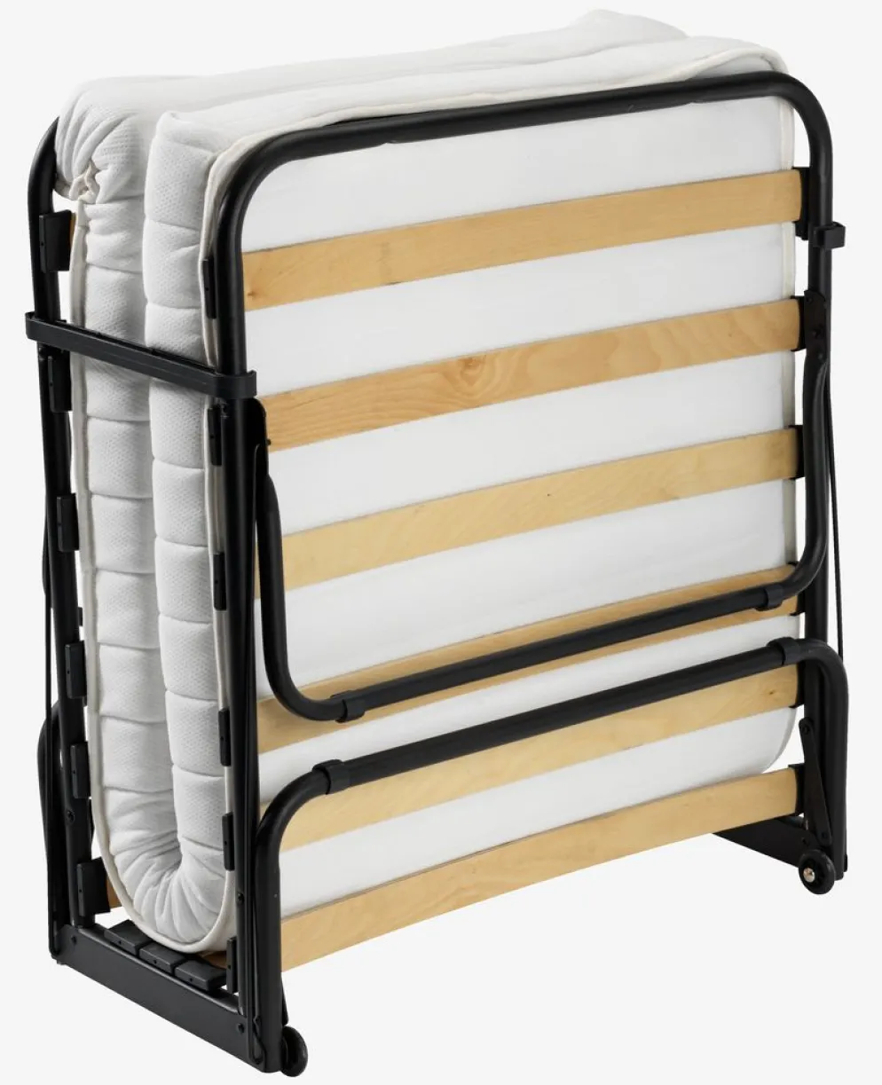 ILSKOVCama plegable ILSKOV 80x193 blanco/negro