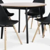 JEGIND + KASTRUPMesa JEGIND Ø105 roble natural + 4 sillas KASTRUP negro