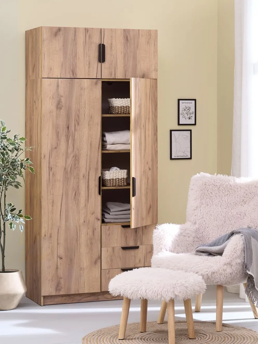 JENSLEVArmario JENSLEV 96x176 2 puertas color roble salvaje natural