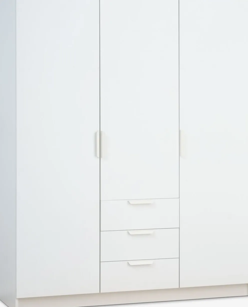JENSLEVArmario JENSLEV 144x176 3 puertas 3 cajones blanco