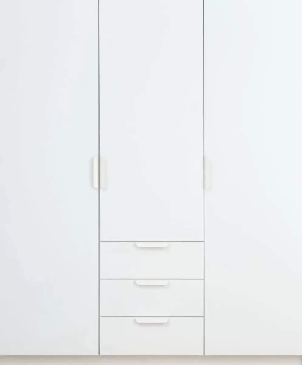 JENSLEVArmario JENSLEV 144x176 3 puertas 3 cajones blanco