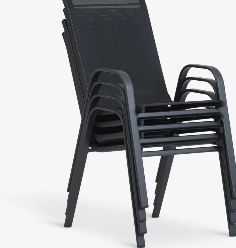 JERSORE + LEKNESMesa JERSORE L140 + 4 sillas LEKNES negro