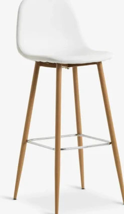 JONSTRUPTaburete de bar JONSTRUP polipiel blanco/color roble natural