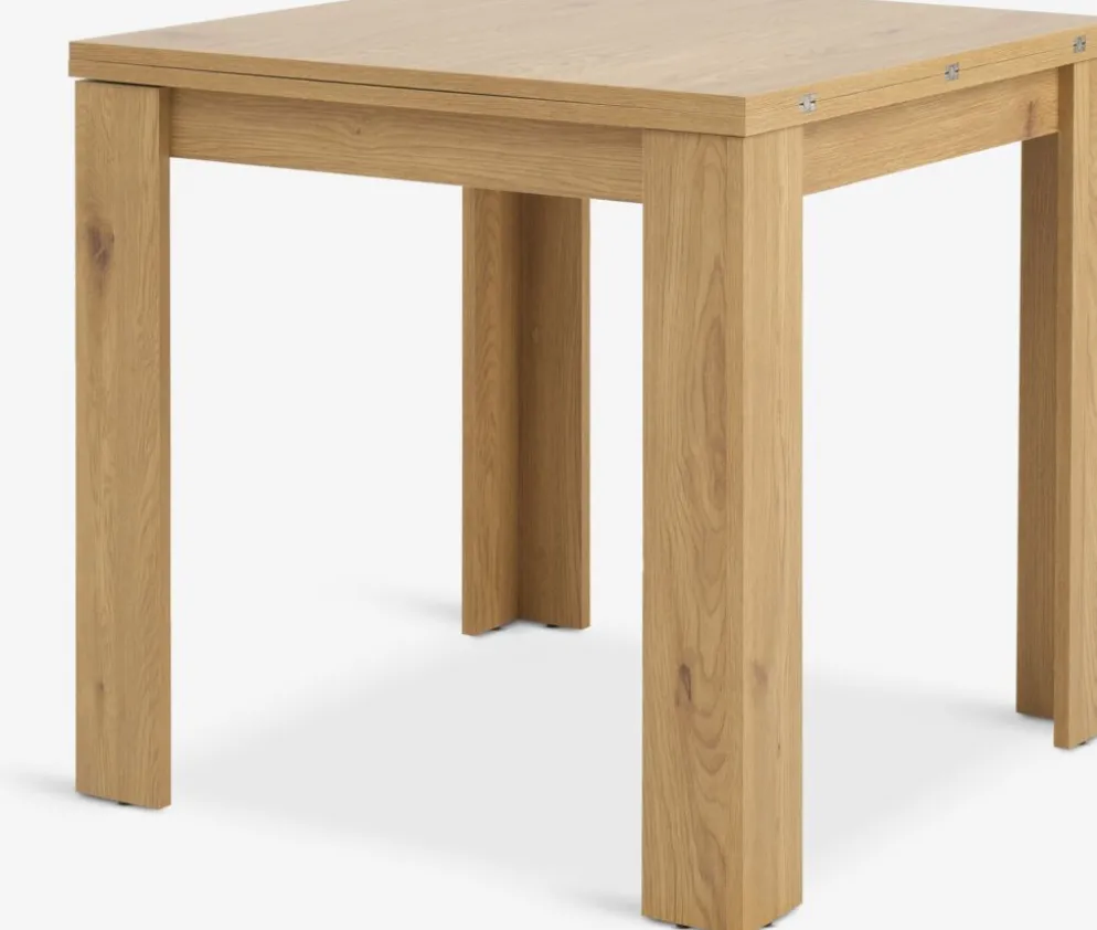 JUNGENMesa de comedor JUNGEN 80x80/160 color roble cálido