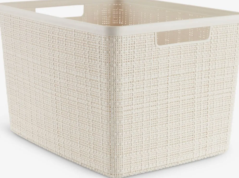 JUTECesta JUTE 20L plástico blanco crudo