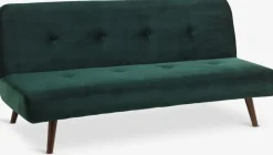 JUVRESofá cama JUVRE terciopelo verde oscuro/nogal