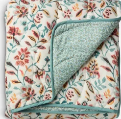 KAMILLEManta acolchada KAMILLE 140x200 blanco/turquesa