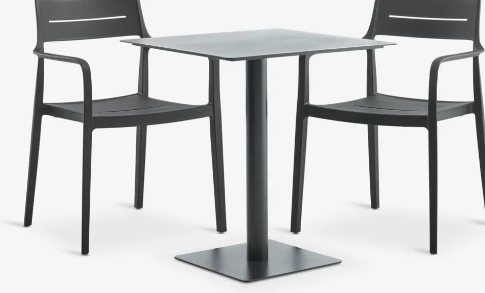 KAPPRUET + INGSTRUPMesa KAPPRUET L65 + 2 sillas INGSTRUP negro